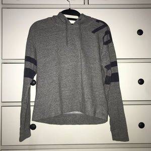 Grey Crop Hoodie
